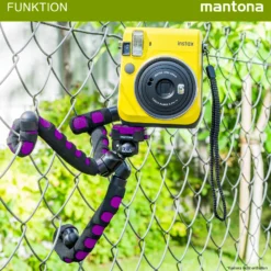 Mantona Kaleido Flex Stativ glamour pink - 270 x 43 x 43 mm - flexibel biegbar - mit Kugelkopf und Schnellwechselplatte - Reisestativ Travelstativ passend für Kameras, Smartphones, Action Cams
