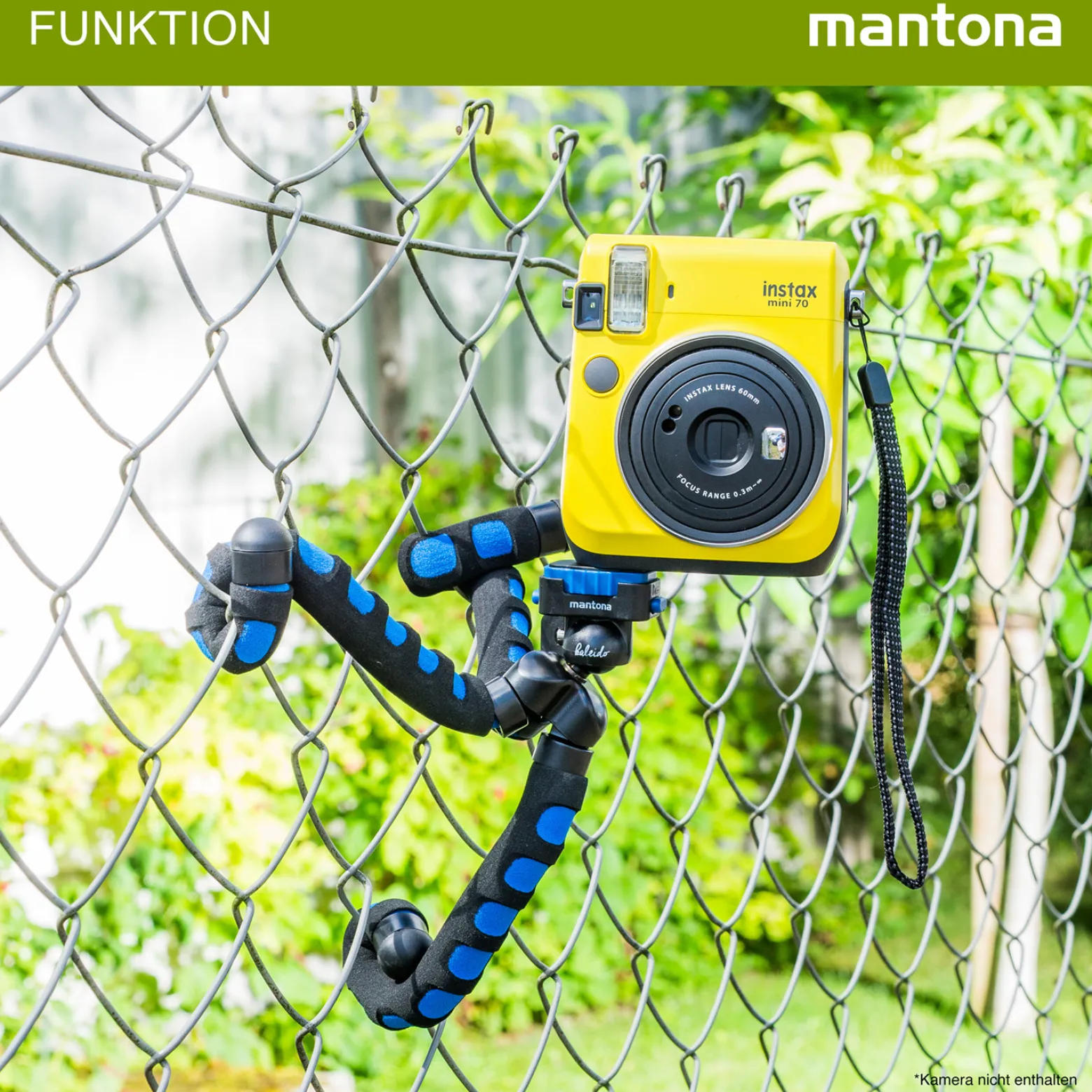 Mantona Kaleido Flex Stativ ocean blue - 270 x 43 x 43 mm - flexibel biegbar - mit Kugelkopf und Schnellwechselplatte - Reisestativ Travelstativ passend für Kameras, Smartphones, Action Cams