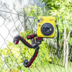 Mantona Kaleido Flex Stativ sundown red - 270 x 43 x 43 mm - flexibel biegbar - mit Kugelkopf und Schnellwechselplatte - Reisestativ Travelstativ passend für Kameras, Smartphones, Action Cams