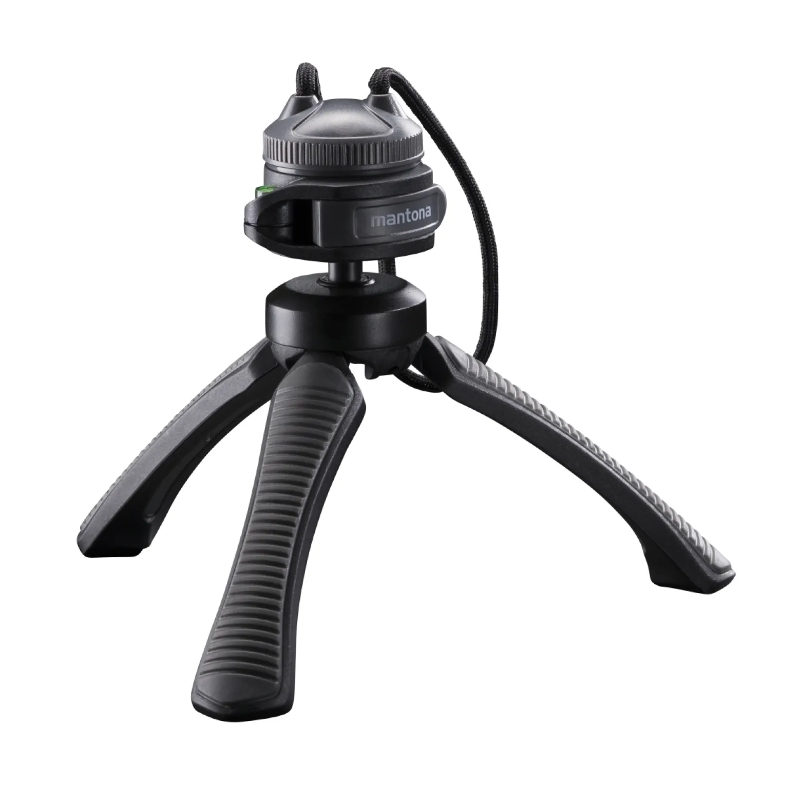Mantona Kaleido Gaia Stativ deep grey - 170 x 54 x 54 mm / Traglast max. 2,5 kg - kompaktes 3-Bein-Stativ, 360° Kugelkopf, 1/4" Anschluss, Wasserwaage, Schlaufe - Fotografie Studio