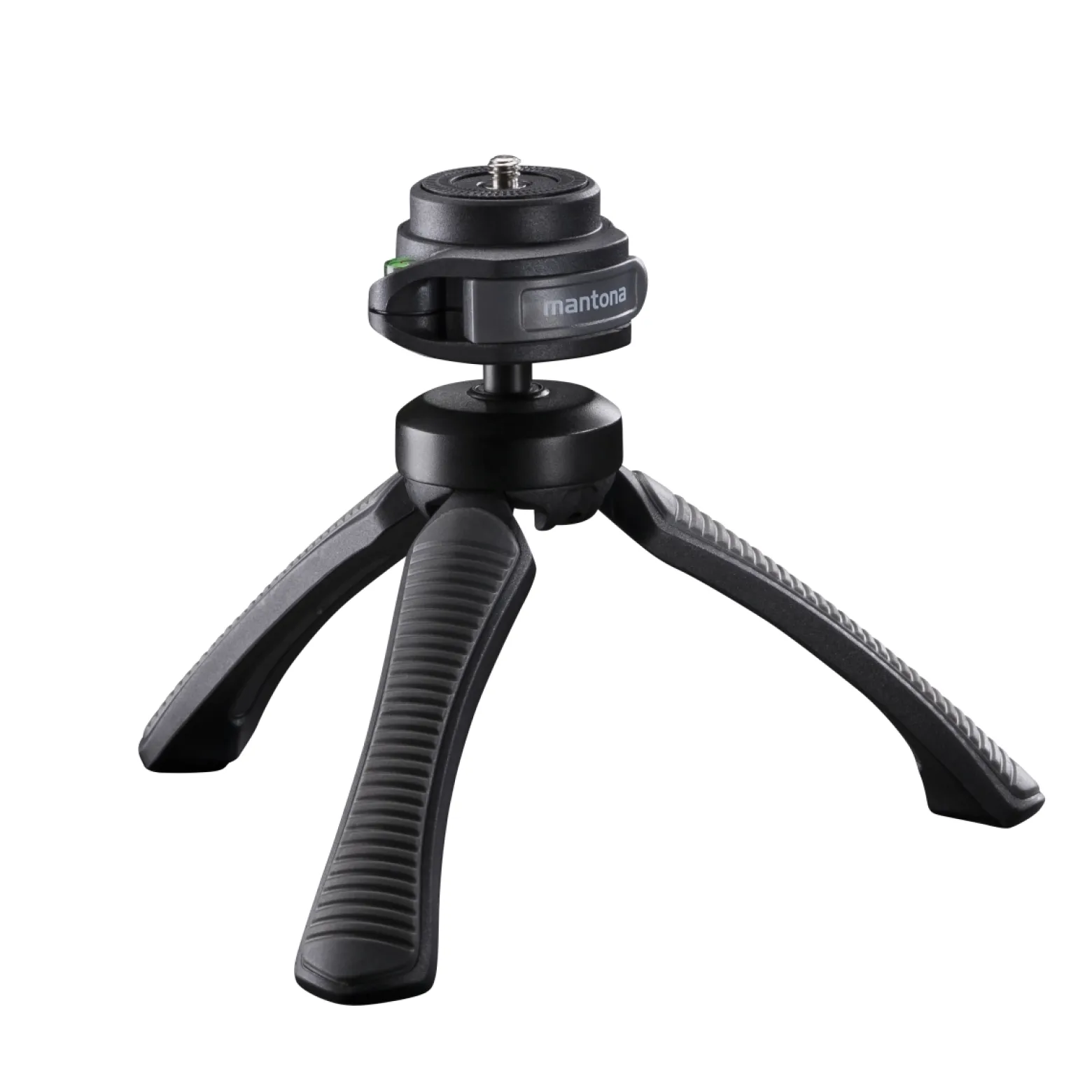Mantona Kaleido Gaia Stativ deep grey - 170 x 54 x 54 mm / Traglast max. 2,5 kg - kompaktes 3-Bein-Stativ, 360° Kugelkopf, 1/4" Anschluss, Wasserwaage, Schlaufe - Fotografie Studio
