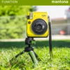 Mantona Kaleido Gaia Stativ lime green - 170 x 54 x 54 mm / Traglast max. 2,5 kg - kompaktes 3-Bein-Stativ, 360° Kugelkopf, 1/4" Anschluss, Wasserwaage, Schlaufe - Fotografie Studio