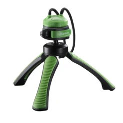 Mantona Kaleido Gaia Stativ lime green - 170 x 54 x 54 mm / Traglast max. 2,5 kg - kompaktes 3-Bein-Stativ, 360° Kugelkopf, 1/4" Anschluss, Wasserwaage, Schlaufe - Fotografie Studio