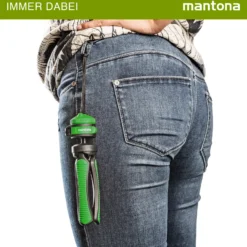 Mantona Kaleido Gaia Stativ lime green - 170 x 54 x 54 mm / Traglast max. 2,5 kg - kompaktes 3-Bein-Stativ, 360° Kugelkopf, 1/4