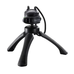Mantona Kaleido Gaia Stativ night black - 170 x 54 x 54 mm / Traglast max. 2,5 kg - kompaktes 3-Bein-Stativ, 360° Kugelkopf, 1/4" Anschluss, Wasserwaage, Schlaufe - Fotografie Studio