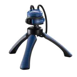 Mantona Kaleido Gaia Stativ ocean blue - 170 x 54 x 54 mm / Traglast max. 2,5 kg - kompaktes 3-Bein-Stativ, 360° Kugelkopf, 1/4