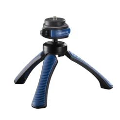 Mantona Kaleido Gaia Stativ ocean blue - 170 x 54 x 54 mm / Traglast max. 2,5 kg - kompaktes 3-Bein-Stativ, 360° Kugelkopf, 1/4