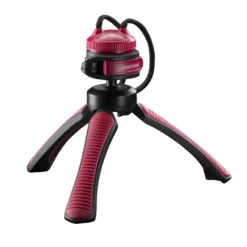 Mantona Kaleido Gaia Stativ sundown red - 170 x 54 x 54 mm / Traglast max. 2,5 kg - kompaktes 3-Bein-Stativ, 360° Kugelkopf, 1/4