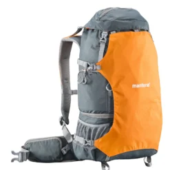 Mantona Kamerarucksack elementsPro 40 – Orange – 210 x 300 x 600 mm – Professioneller Outdoor Rucksack mit anpassbaren Innenfächer, viel Stauraum für Kamera und Zubehör, inkl. abnehmbarer Regenhülle