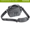 Mantona Kameratasche Tallinn Gr. L anthrazit, Fototasche inkl. gepolstertem Schultergurt, Camera Bag mit Trennstegen und Regenschutzhülle, tragbar als Schultertasche, Handtasche und Gürteltasche