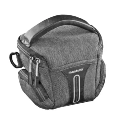 Mantona Kameratasche Tallinn Gr. S anthrazit, Fototasche inkl. gepolstertem Schultergurt, Camera Bag mit Trennstegen und Regenschutzhülle, tragbar als Schultertasche, Handtasche und Gürteltasche