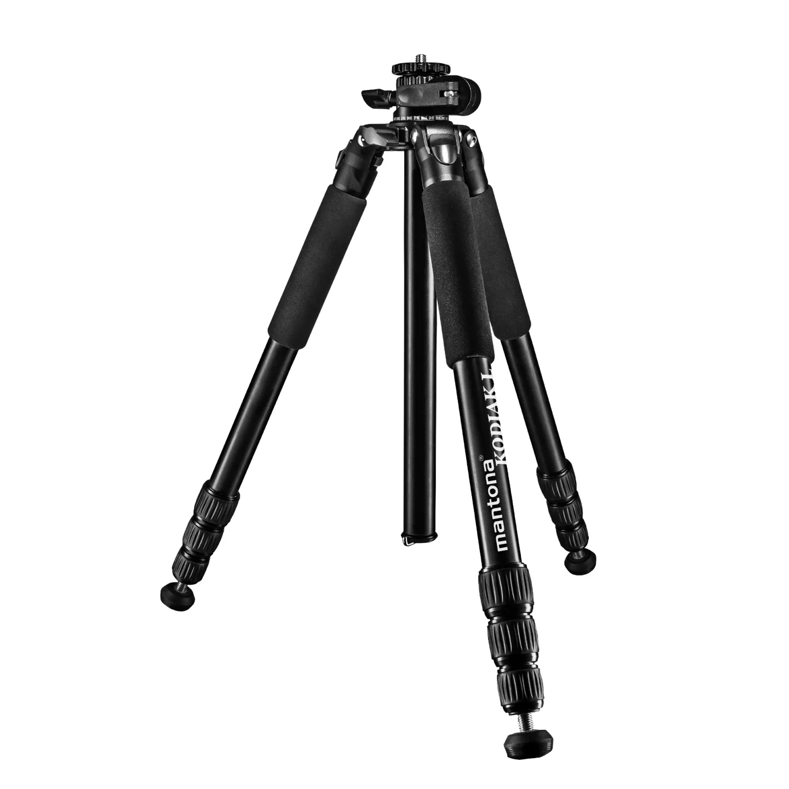 Mantona Kodiak L Fotostativ - 510 x 105 x 105 mm - 15 kg Traglast / 8-166 cm Höhe - Aluminium - stabiles Profi Fotostativ ohne Kugelkopf, mit schwenkbarer drehbarer Mittelsäule - Fotografie Atelier