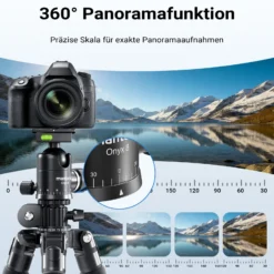 Mantona Kodiak L 284 + Onyx 8 Kugelkopf Set Fotostativ mit Stativkopf aus Aluminium mit Arca Swiss kompatibler Schnellwechselplatte