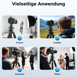 Mantona Kodiak L 284 + Onyx 8 Kugelkopf Set Fotostativ mit Stativkopf aus Aluminium mit Arca Swiss kompatibler Schnellwechselplatte