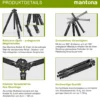 Mantona Kodiak XL Aluminium Fotostativ, Dreibeinstativ belastbar bis 18 kg, höhenverstellbares Kamerastativ bis 180 cm, Tripod mit 180° Mittelsäule, stabiles Stativ mit vielseitigem Zubehör