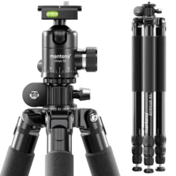 Mantona Kodiak XL 324 + Onyx 12 Kugelkopf Set Fotostativ mit Stativkopf aus Aluminium mit Arca Swiss kompatibler Schnellwechselplatte