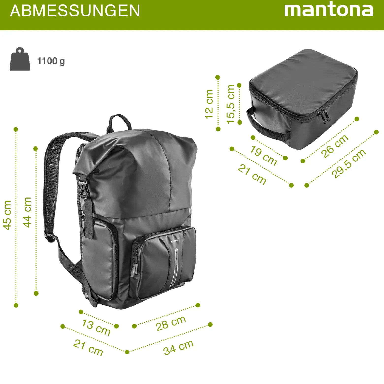 Mantona Kurier Fotorucksack schwarz 210 x 340 x 450 mm professioneller Outdoor Rucksack mit Schnellzugriff und Einrollverschluss für SLR DSLR Kameras & Zubehör bis 15 Zoll