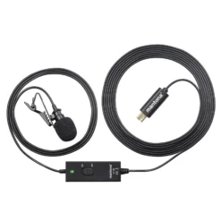 Mantona Lavalier Kondensator Mikrofon - 35 Hz-20 kHz - mit 2,8 m Kabel, Clip, Mini USB Stecker und Windschutz - kompatibel mit GoPro 3 3+ 4 - für Interviews und Reportagen
