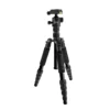 Mantona Light Traveller Reisestativ 131,5 cm schwarz, Kamerastativ aus Aluminium bis 5 kg Traglast, leichtes Fotostativ mit Kugelkopf und Arca-Swiss-Schnellwechselplatte, Tripod und Monopod