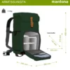 Mantona Luis junior Retro Fotorucksack grün mit Leder, Kamerarucksack inkl. Regenschutzhülle, Fototasche mit Laptopfach, Backpack geeignet für 1 x DSLR-Kamera, 1-Objektive und diverses Fotozubehör