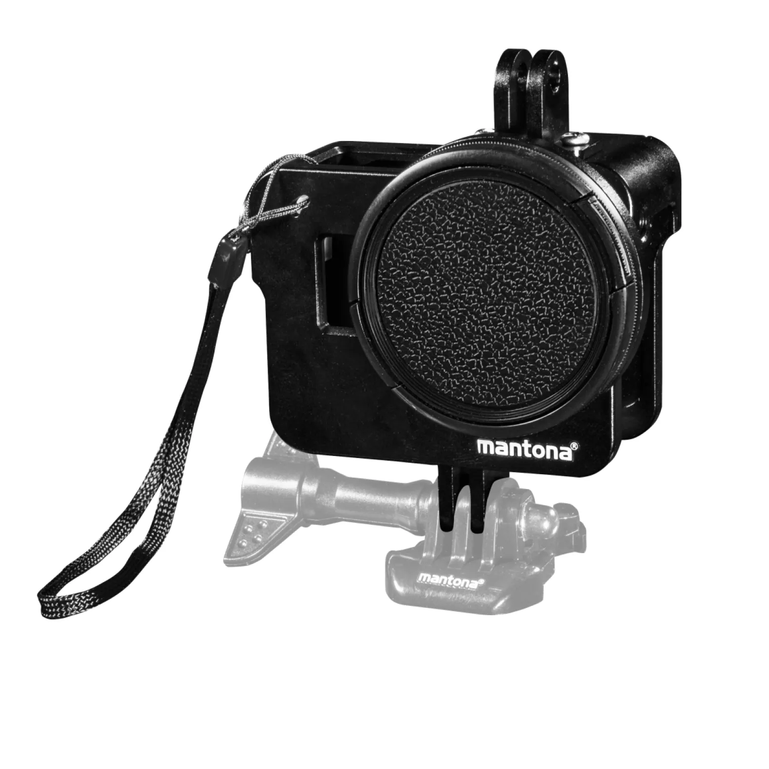 Mantona Magic Alu Cage kompatibel mit GoPro Hero 5 6 7, Mount & Blitzschuh, 52 mm Filtergewinde, freier Zugang zu Anschlüssen, inkl. UV-Filter & Zubehör