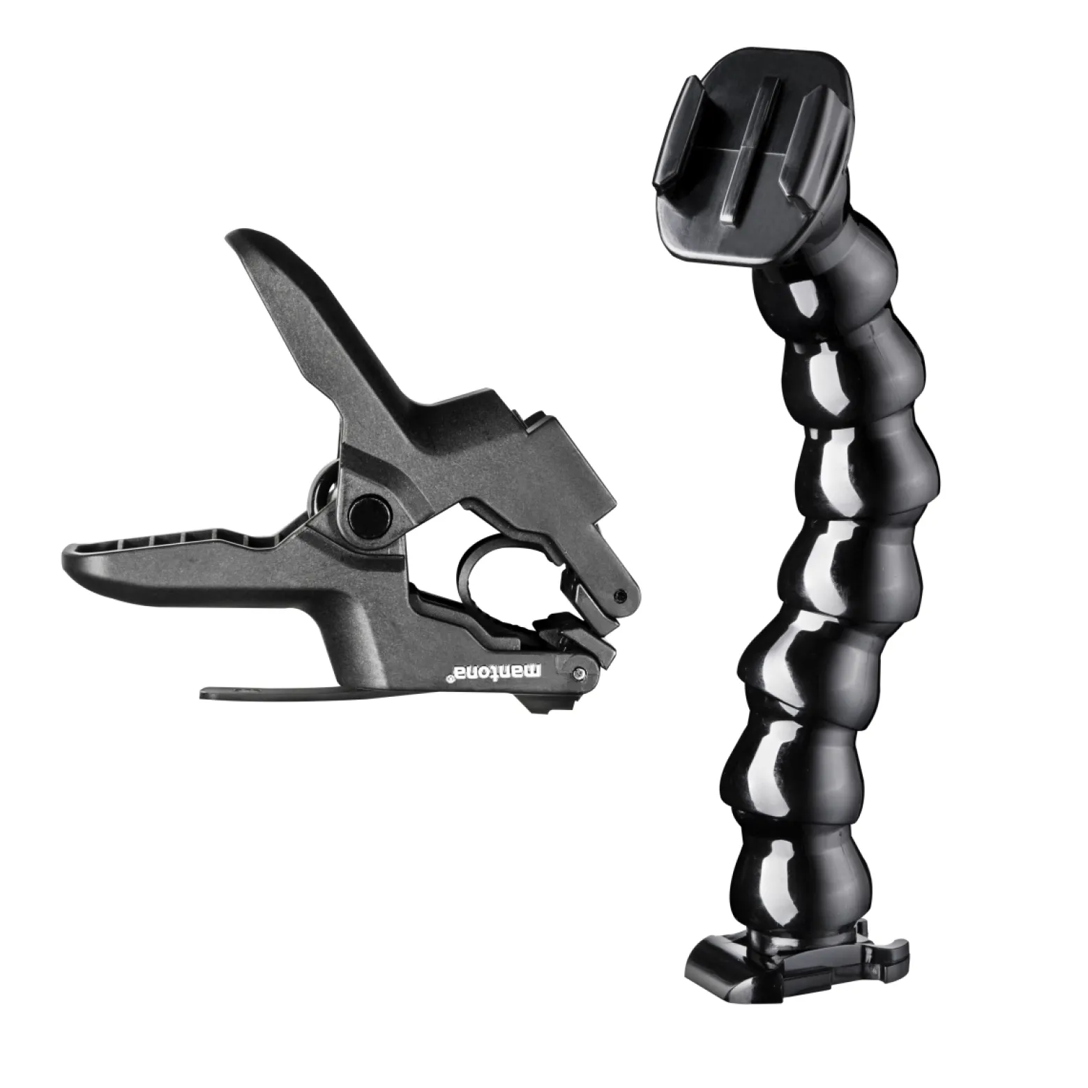 Mantona Maxi Auslegearm mit Klemme - 200 x 100 x 50 mm - bis 5 cm Breite - kompatibel mit GoPro Hero 11 10 9 8 7 6 5 4 3+ 3 2 1, Session und Action Cams - Video Foto
