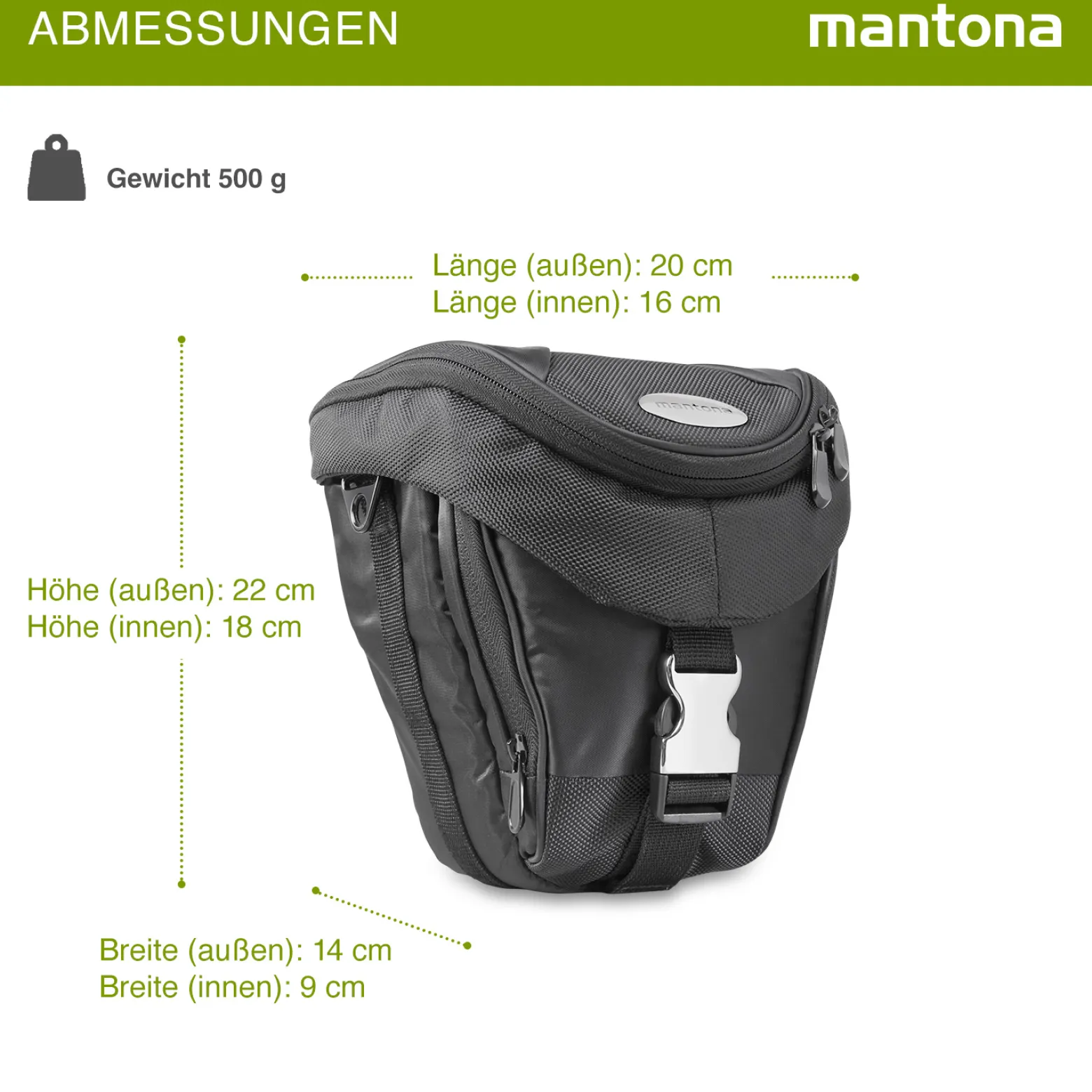 Mantona Neolit Colt Kameratasche schwarz/metallic – 220 x 200 x 140 mm – Outdoor mit Tragegurt, Polsterung, Schnellzugriff, Staubschutz, Fach – kompakt, leicht, wasserdicht – für DSLM und DSLR Kamera