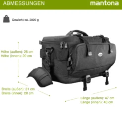Mantona New York Kameratasche mit Innenaufteilung, Kamera Tasche für Objektive, Systemkameras, Spiegelreflex, Aufbewahrung für Kamera Zubehör, Fototasche mit Regenschutz und Tragegurt