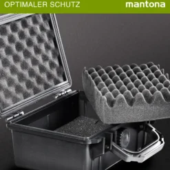 Mantona Outdoor Schutzkoffer S, wasserdichter Fotokoffer, Kamerakoffer staubdicht & stoßfest, Transportkoffer mit Schaumstoffeinlagen, ideal für Kameras, Objektive & Zubehör