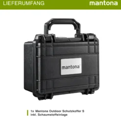 Mantona Outdoor Schutzkoffer S, wasserdichter Fotokoffer, Kamerakoffer staubdicht & stoßfest, Transportkoffer mit Schaumstoffeinlagen, ideal für Kameras, Objektive & Zubehör