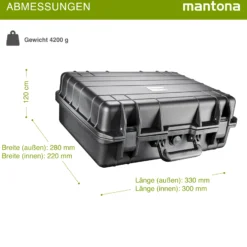 Mantona Outdoor Schutzkoffer L, wasserdichter Fotokoffer 31 l , Kamerakoffer staubdicht & stoßfest, Transportkoffer mit Schaumstoffeinlagen, ideal für Kameras, Objektive & Zubehör