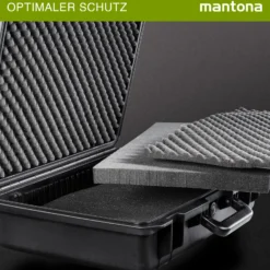 Mantona Outdoor Schutzkoffer L, wasserdichter Fotokoffer 31 l , Kamerakoffer staubdicht & stoßfest, Transportkoffer mit Schaumstoffeinlagen, ideal für Kameras, Objektive & Zubehör