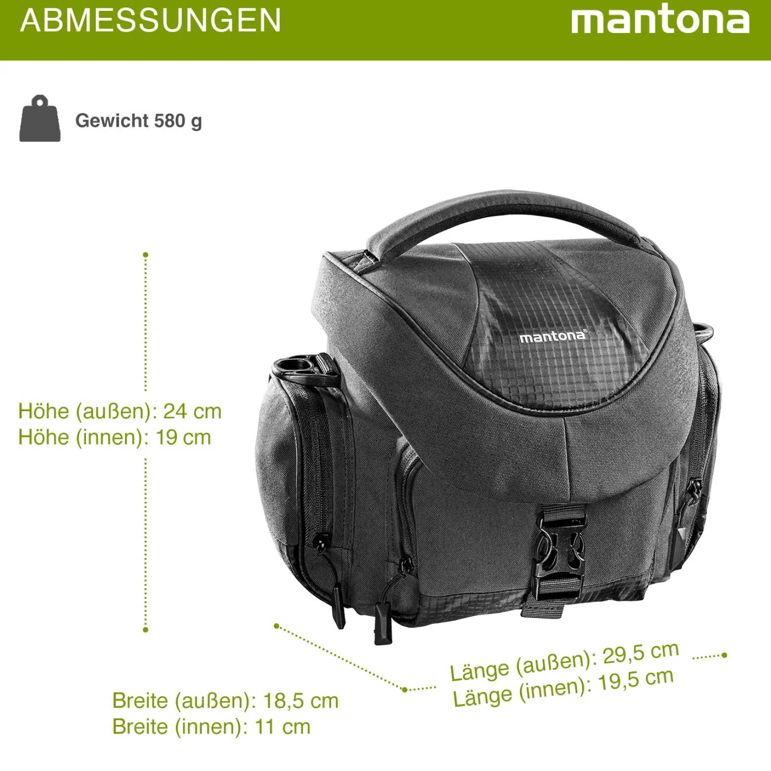 Mantona Premium Kameratasche, hochwertige Fototasche für DSLR & DSLM Kamera mit Objektiv, Umhängetasche mit Staubschutz & Schultergurt, Tragetasche mit variabler Inneneinteilung