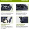 Mantona Premium Kameratasche - Passend für DSLR & DSLM Kameras mit Objektiv (inkl. Staubschutz, gepolstertem Schultergurt, Clipverschluss, anpassbarer Inneneinteilung) blau