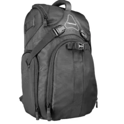 Mantona Rhodolit SLR-Kamerarucksack - Fototasche geeignet für SLR mit angesetztem Objektiv, weitere Objektive, Systemblitz und Zubehör, schwarze Kameratasche inkl. Regenschutz