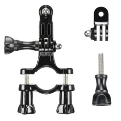 Mantona Rohrbefestigung inkl. Winkelstück - 100 x 55 x 15 mm - Rohr Ø bis 4 cm - kompatibel mit GoPro Hero 11 10 9 8 7 6 5 4 3+ - Fahrradhalterung