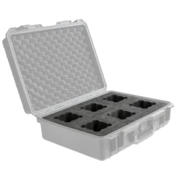 Mantona Schaumstoffeinlage für Outdoor Schutzkoffer L 35,1 x 48 x 10 cm, passgenauer Schaumstoff für Fotokoffer, Platz für 6 Objektive, mit Noppenschaumstoff für Deckel, perfekt für Kamerakoffer