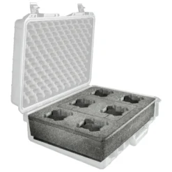 Mantona Schaumstoffeinlage für Outdoor Schutzkoffer L 35,1 x 48 x 10 cm, passgenauer Schaumstoff für Fotokoffer, Platz für 6 Objektive, mit Noppenschaumstoff für Deckel, perfekt für Kamerakoffer