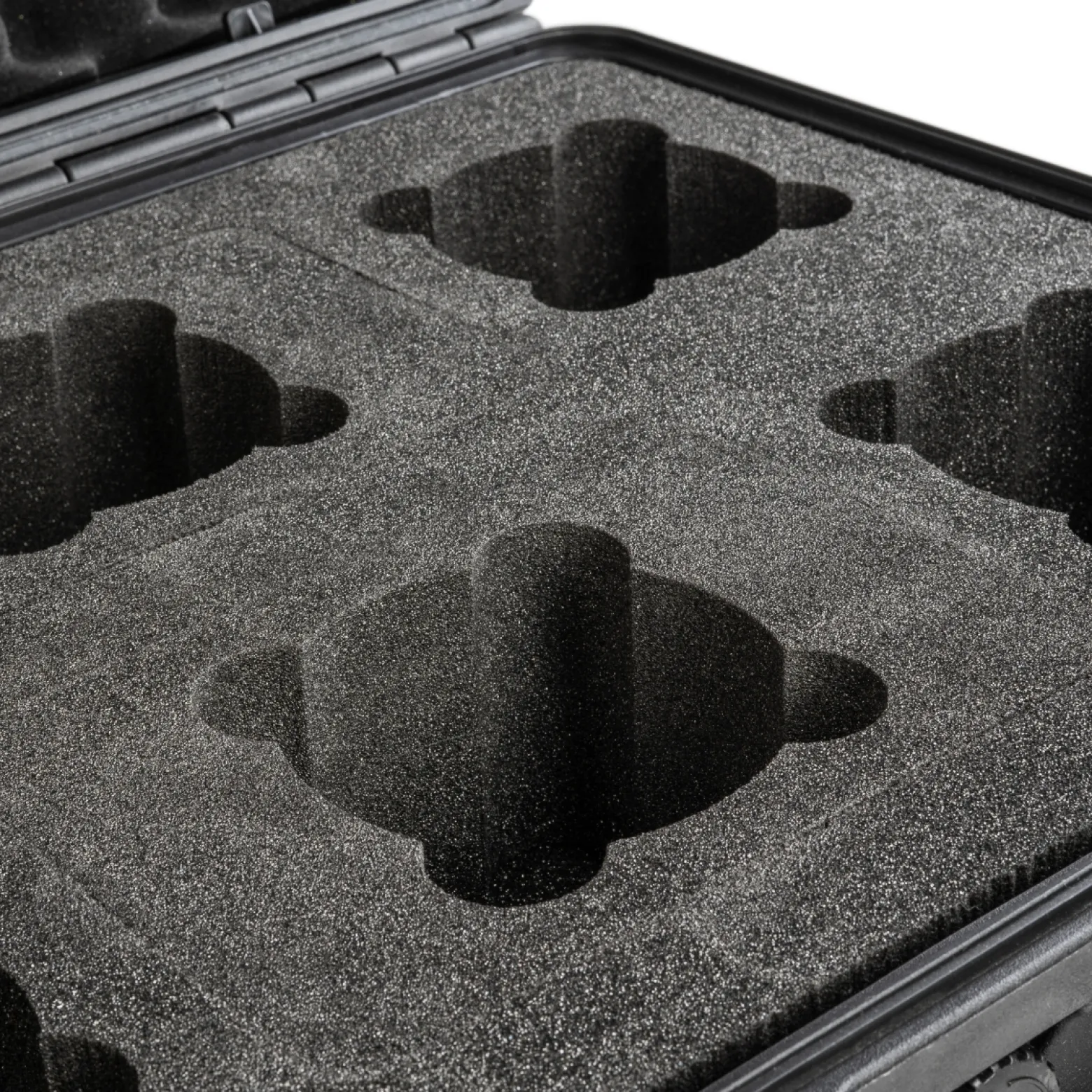 Mantona Schaumstoffeinlage für Outdoor Schutzkoffer L 35,1 x 48 x 10 cm, passgenauer Schaumstoff für Fotokoffer, Platz für 6 Objektive, mit Noppenschaumstoff für Deckel, perfekt für Kamerakoffer