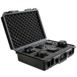 Mantona Schaumstoffeinlage für Outdoor Schutzkoffer L 35,1 x 48 x 10 cm, passgenauer Schaumstoff für Fotokoffer, Platz für 6 Objektive, mit Noppenschaumstoff für Deckel, perfekt für Kamerakoffer