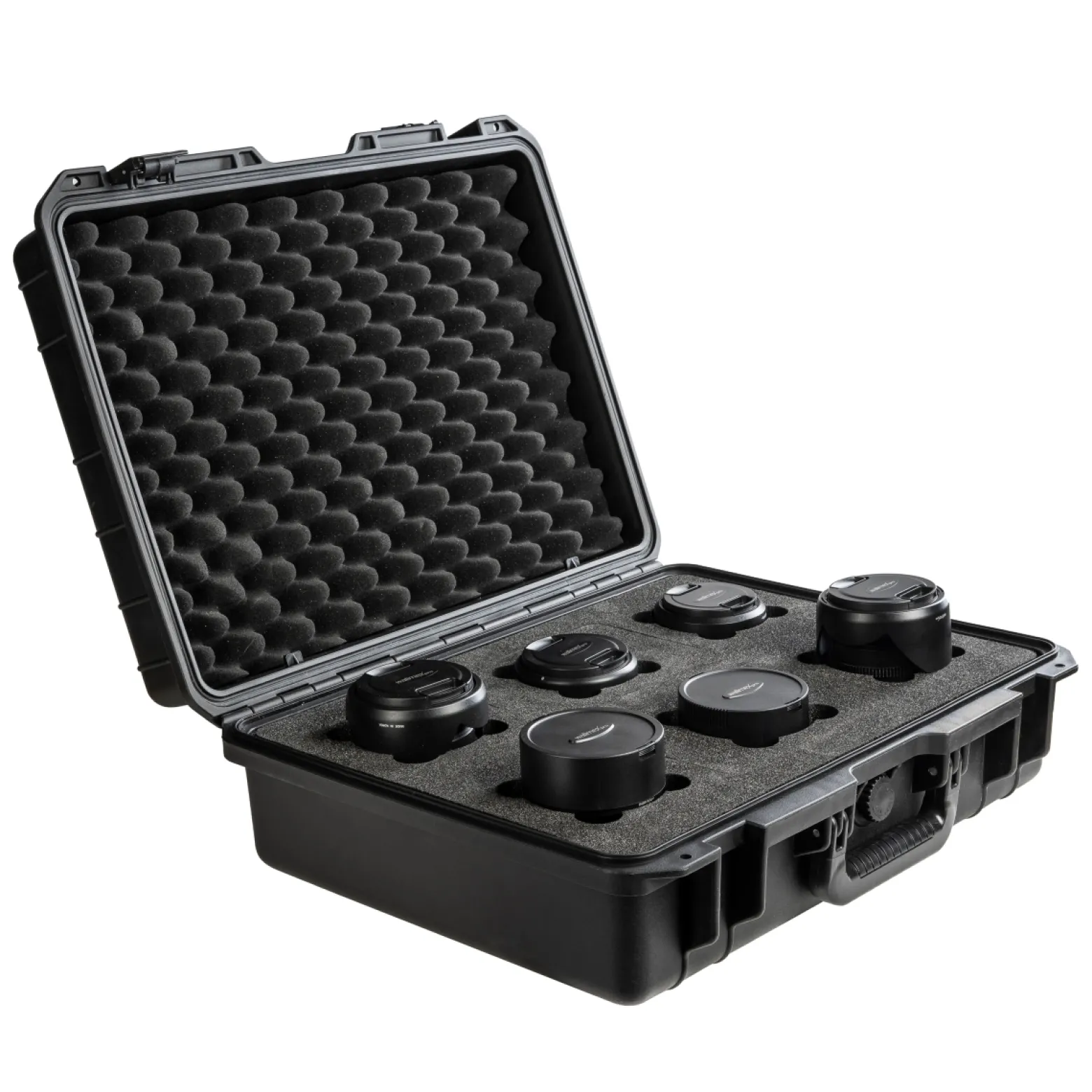 Mantona Schaumstoffeinlage für Outdoor Schutzkoffer L 35,1 x 48 x 10 cm, passgenauer Schaumstoff für Fotokoffer, Platz für 6 Objektive, mit Noppenschaumstoff für Deckel, perfekt für Kamerakoffer