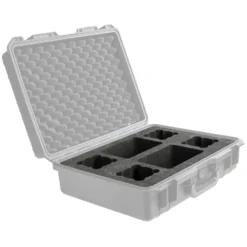 Mantona Schaumstoffeinlage für Outdoor Schutzkoffer L 35,1 x 48 x 10 cm, passgenauer Schaumstoff für Fotokoffer, Platz für 6 Objektive, mit Noppenschaumstoff für Deckel, perfekt für Kamerakoffer