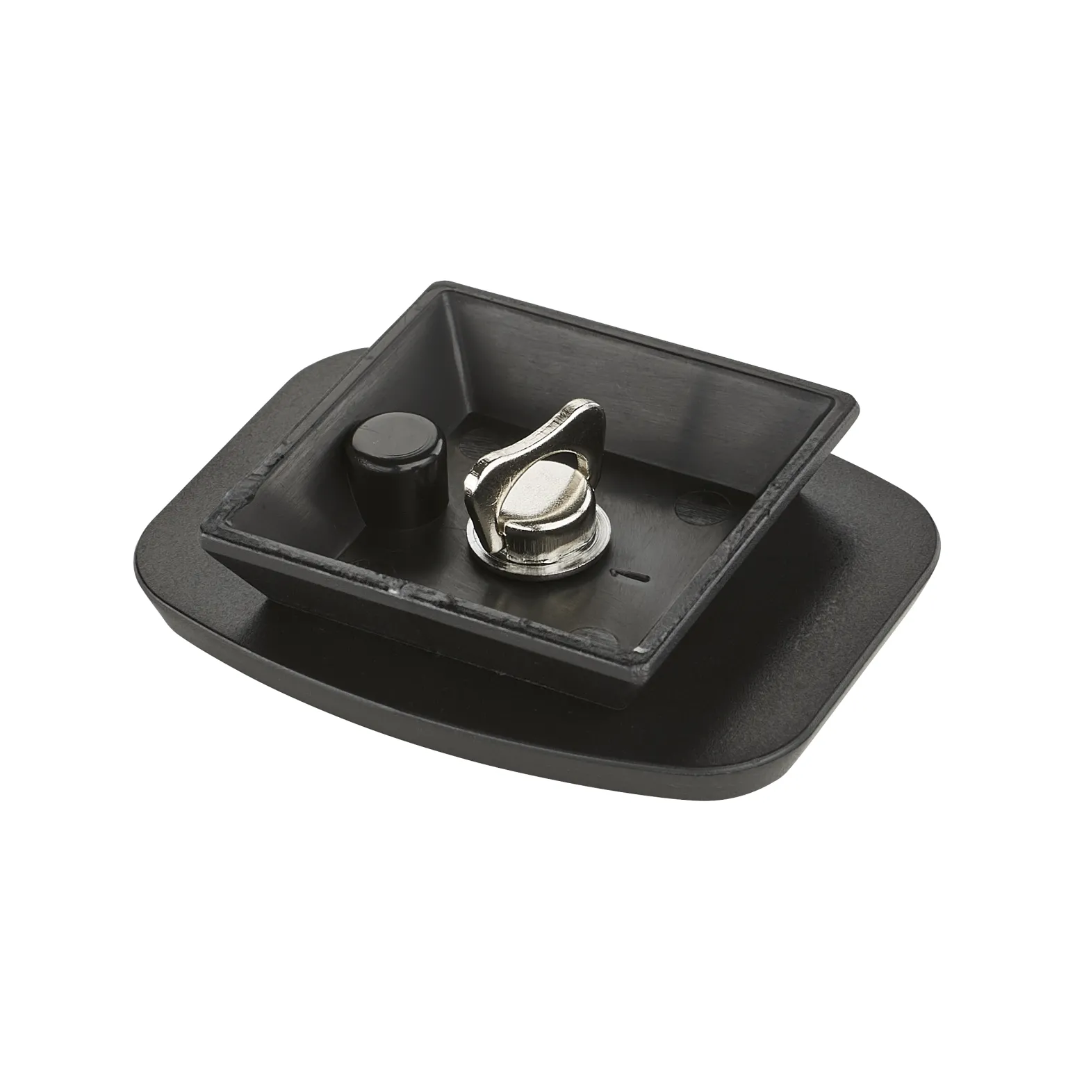 Mantona Schnellwechselplatte für Travel Pro II Stativ – Schnellwechsel Kameraplatte, 65x52x15 mm, 1/4 Zoll Kamera Anschluss, für den Neiger des Mantona Basic Travel Pro II Videostativs