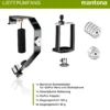 Mantona Schwebestativ - 240 x 160 x 30 mm - kompatibel mit vielen Marken/Modellen - 1/4" Gewinde - für Smartphone, Camcorder, Actioncam, Kamera - mit 5 Gegengewichten Schaumstoffgriff, Dosenlibelle