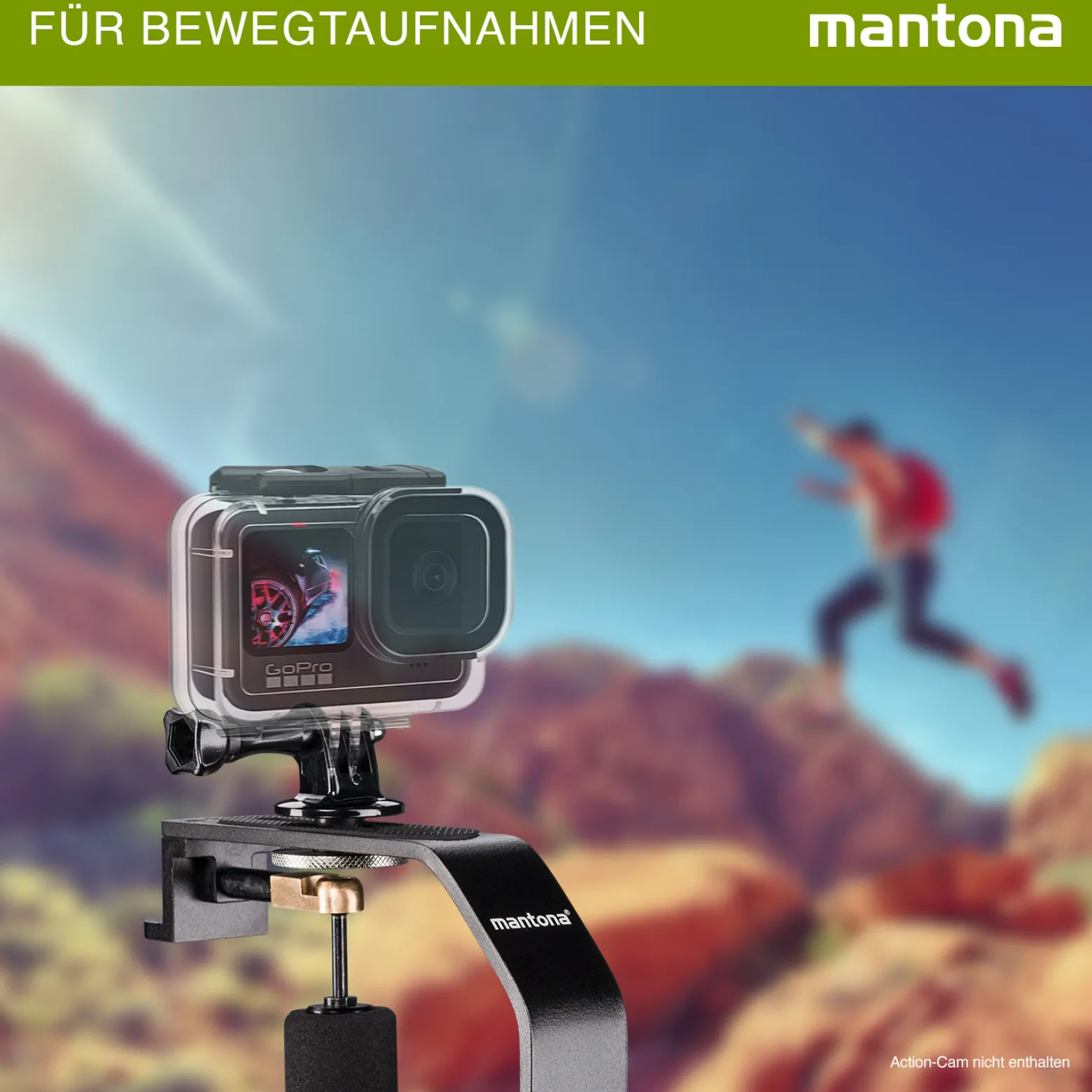 Mantona Schwebestativ - 240 x 160 x 30 mm - kompatibel mit vielen Marken/Modellen - 1/4" Gewinde - für Smartphone, Camcorder, Actioncam, Kamera - mit 5 Gegengewichten Schaumstoffgriff, Dosenlibelle