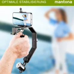 Mantona Schwebestativ - 240 x 160 x 30 mm - kompatibel mit vielen Marken/Modellen - 1/4