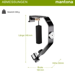 Mantona Schwebestativ - 240 x 160 x 30 mm - kompatibel mit vielen Marken/Modellen - 1/4