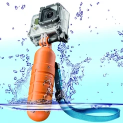 Mantona Schwimmender Handgriff - wasserdichtes Einbeinstativ für Action Kameras, Floating Hand Grip für Unterwasser & Tauchen - kompatibel mit GoPro Hero 11, 10, 9, 8, 7, 6
