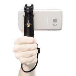 Mantona Smartphone Halter Movie Maker - 60 x 30 x 140 mm / Klemmbreite 55 bis 94 mm - mit 3x 1/4 Zoll, Blitzschuh, Alugriff - für Smartphone und kompatibel mit iPhone