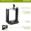 Mantona Smartphone Halter Quick & Easy 85 - 53 x 29 x 80 mm / Klemmbreite 55 bis 85 mm - mit 1x 1/4 Zoll - für Smartphone und kompatibel mit iPhone